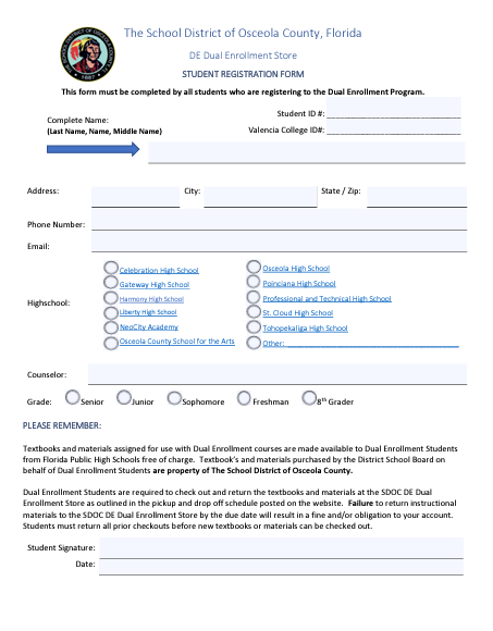 New Student Registration Form